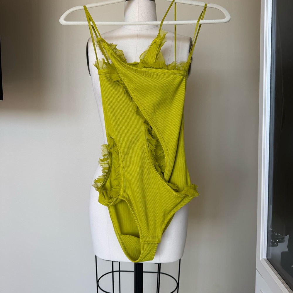 Christopher Esber Chartreuse Cutout Bodysuit
